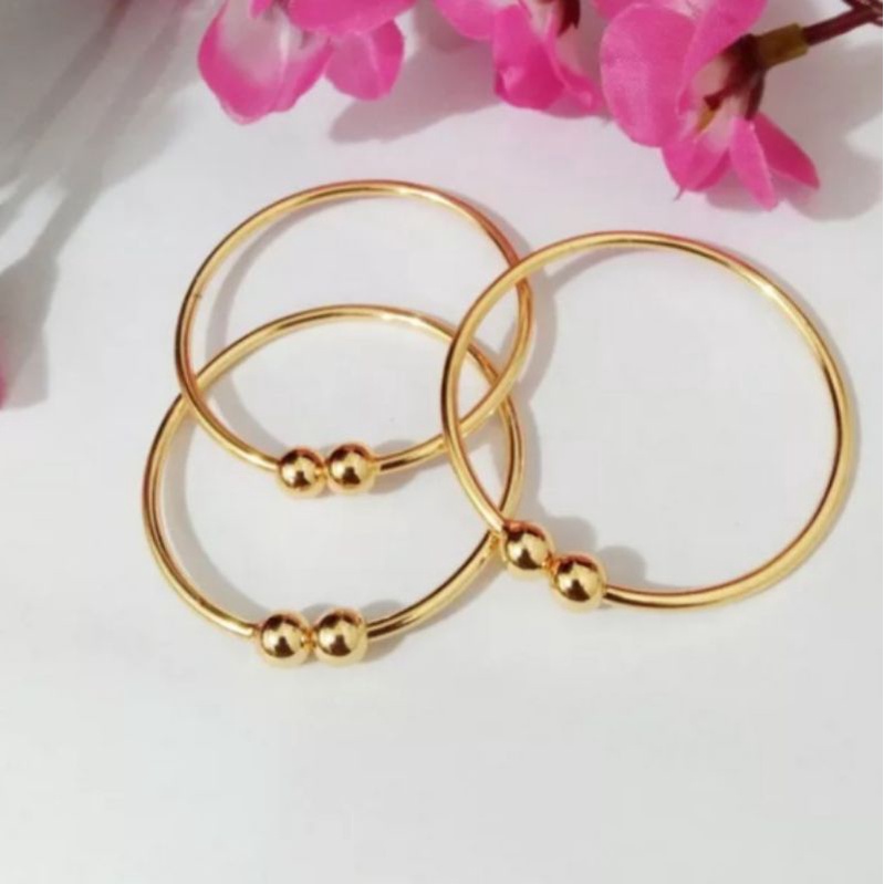 GELANG KERONCONG ANAK TITANIUM GOLD UMUR 2-5 TAHUN ISI 2 PCS ANTI LUNTUR DAN KARAT