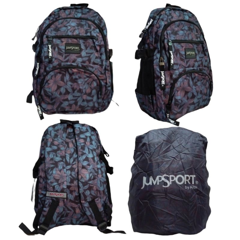 Tas ransel sekolah backpack anak perempuan bahan motif bunga - Jumpsport by alto free rain cover original