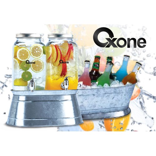 Oxone OX-334 Double Decanter with Ice Bucket 4 Liter Kaca Beling