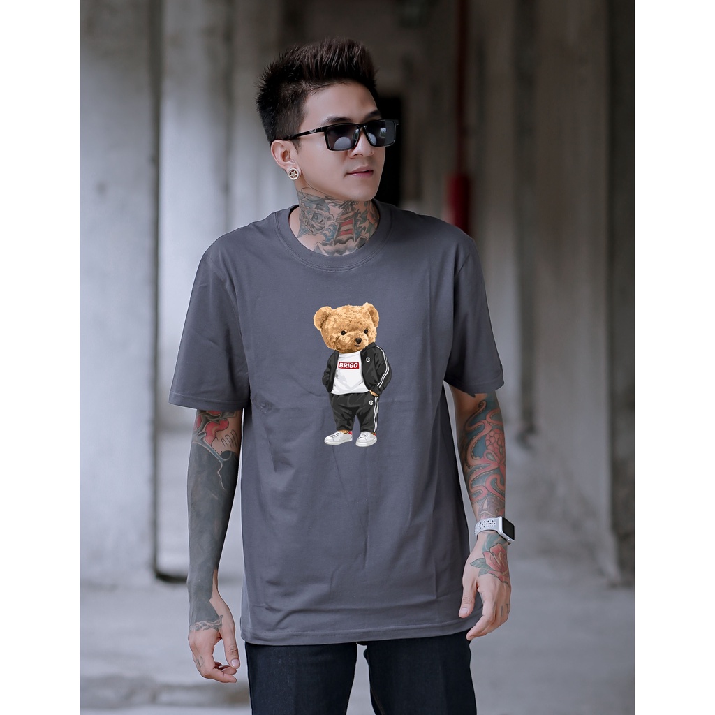 BRIGO Kaos Lengan Pendek Bear Sporty || Kaos Katun Combed M-XL || Kaos Distro BRIGO Beruang Sporty