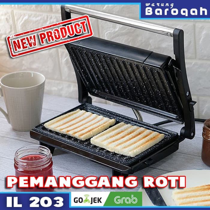 Panini Press IDEALIFE IL-203 Toaster Pemanggang Roti Daging