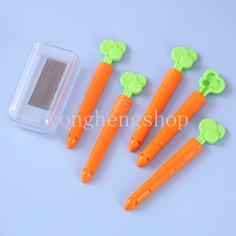 5pcs / set Klip Segel Kantong Makanan Bentuk Kartun Wortel