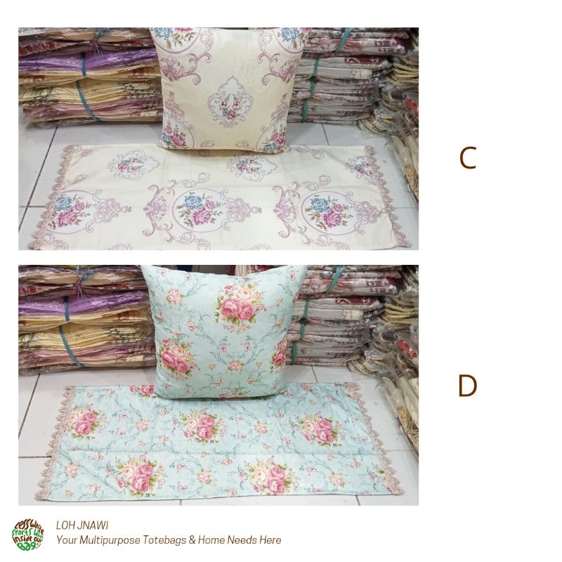 Sarung Bantal Set Sofa Ukuran 40x40 cm Shabby Chic Cantik Mewah Gaya Eropa