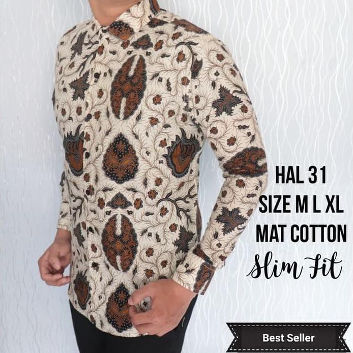 BAJU KEMEJA BATIK PRIA KERAH KOKO SLIM FIT LENGAN PANJANG CB-349 Terbaik