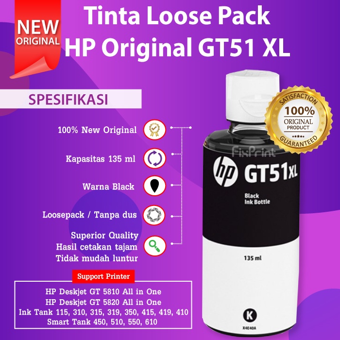 Tinta Original Loospack Gt51 Gt52 Ori No Box Inktank 115 315 415 CMYK