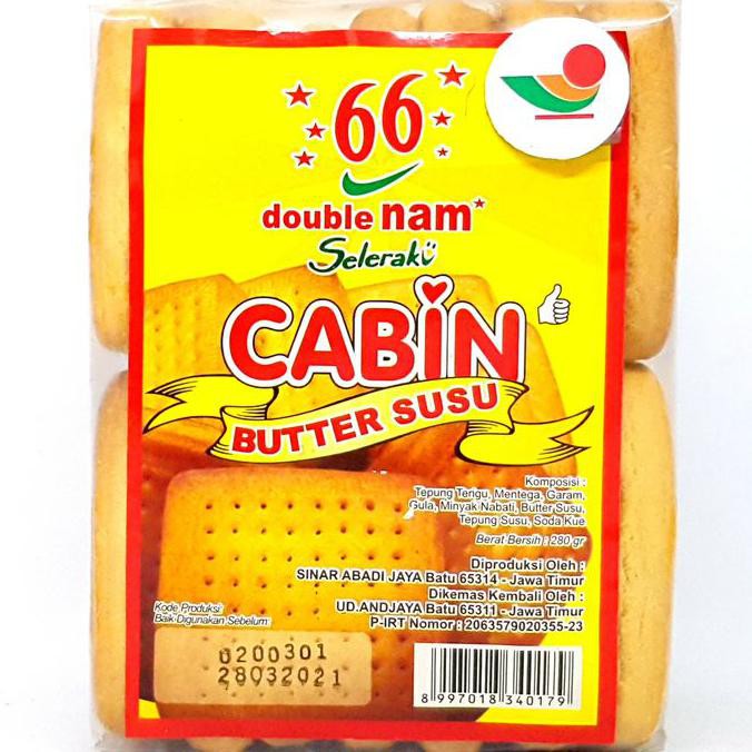 Best Seller] Double Nam Butter Gabin Milk 280Gr | Kue Kering Cabin Susu Room Oat