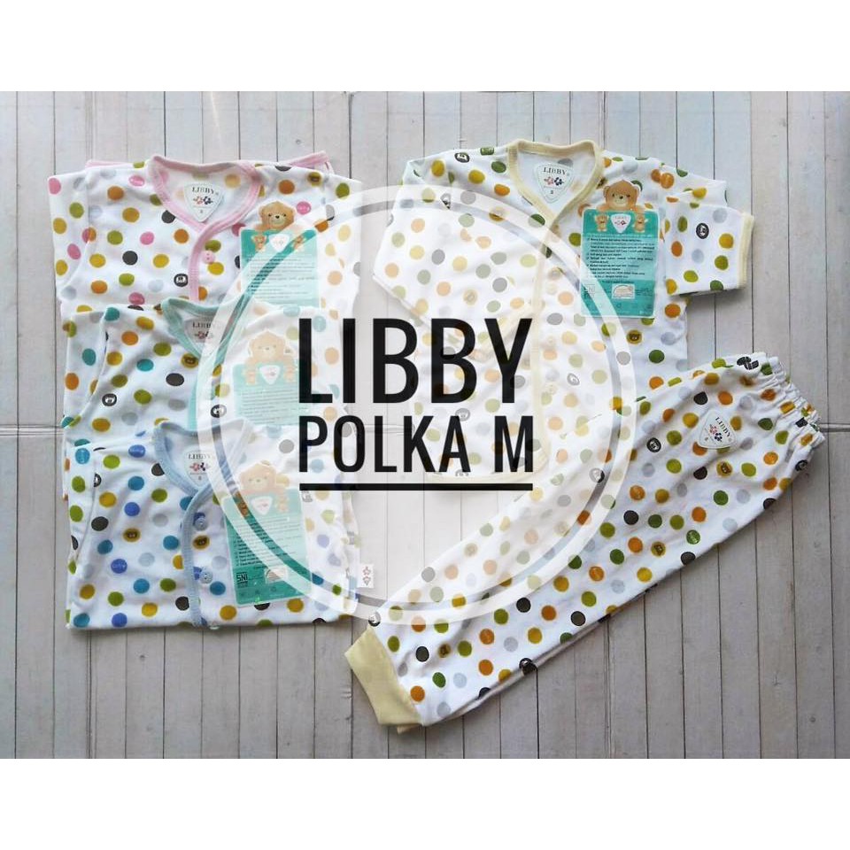 Libby baju / oblong / celana / stelan / piyama bayi dan anak POLKA BESAR Libby M