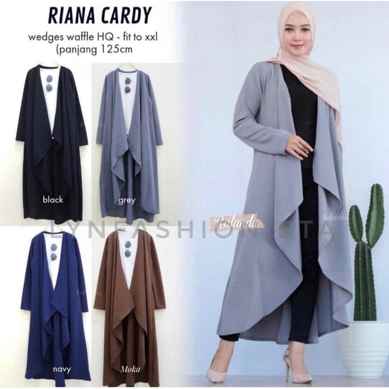 LONG OUTER WANITA/OUTER CARDIGAN PANJANG/CARDI MUSLIM PREMIUM/RIANA