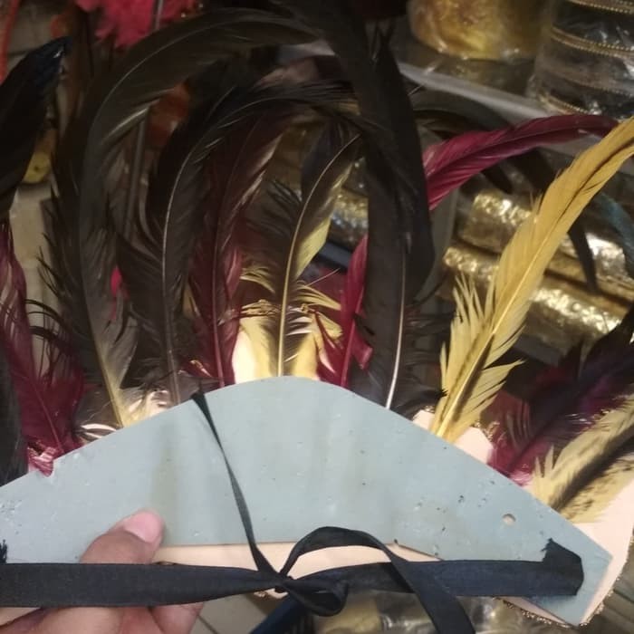 Topi Kepala Bulu Hiasan Kreasi Adat Dayak Papua Nusantara Tari Tarian Shopee Indonesia