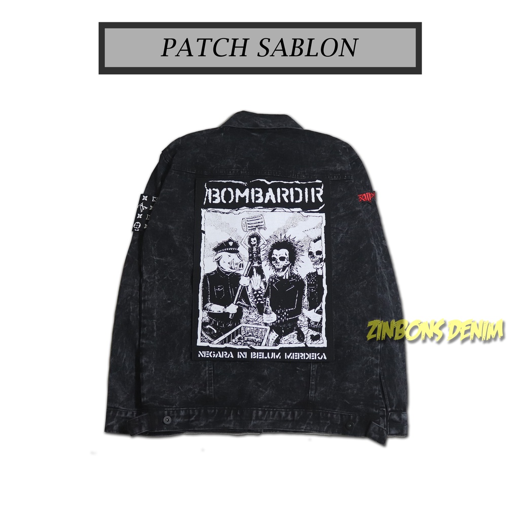 Backpatch Sablon Ukuran Besar Patch Punggung Jahit Musik Punk Bombardir