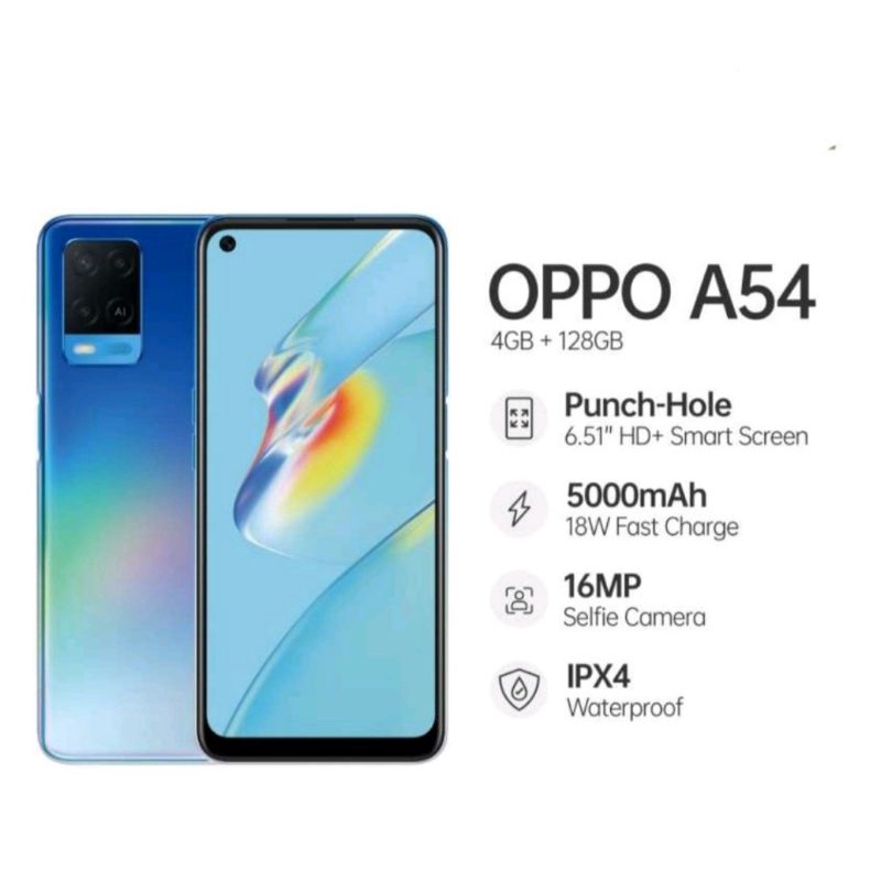Oppo A54 Ram 4/64GB, Ram 4/128GB, Ram 6/128GB, Original Garansi Resmi Oppo