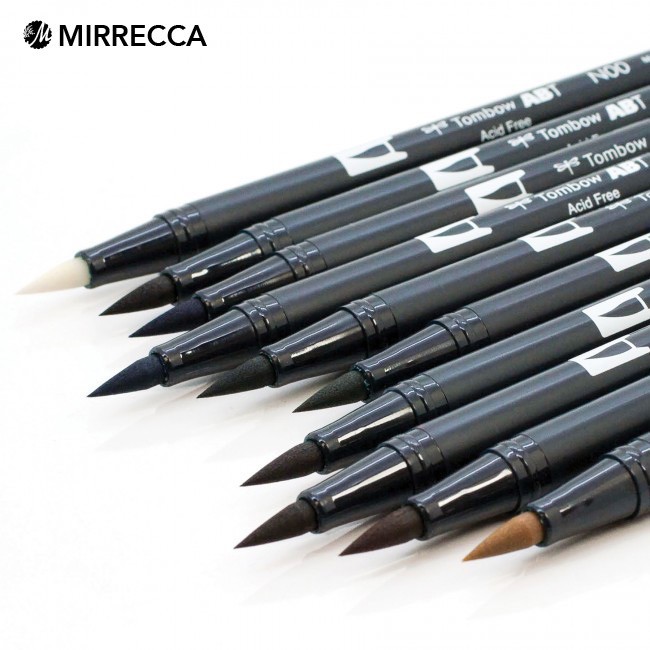 

TOMBOW ABT DUAL BRUSH PEN (SHADES OF GREY, BLACK & COLORLESS BLENDER)