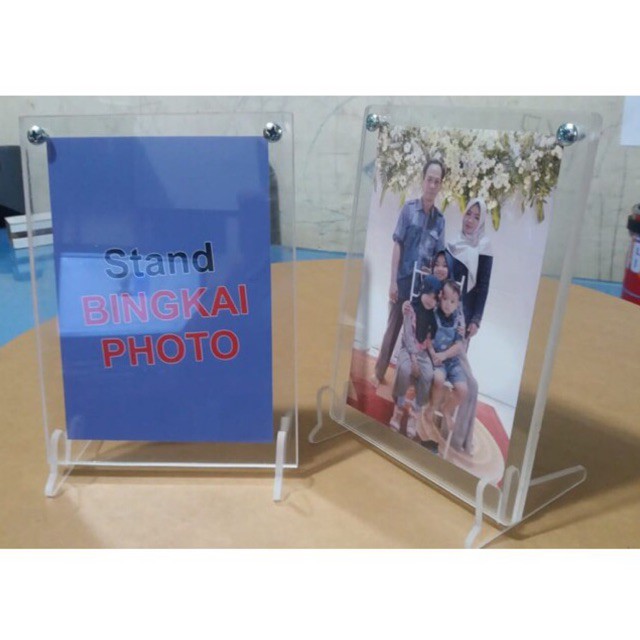 

figura/Bingkai photo akrilik 3mm dobel..foto ukuran kartu pos