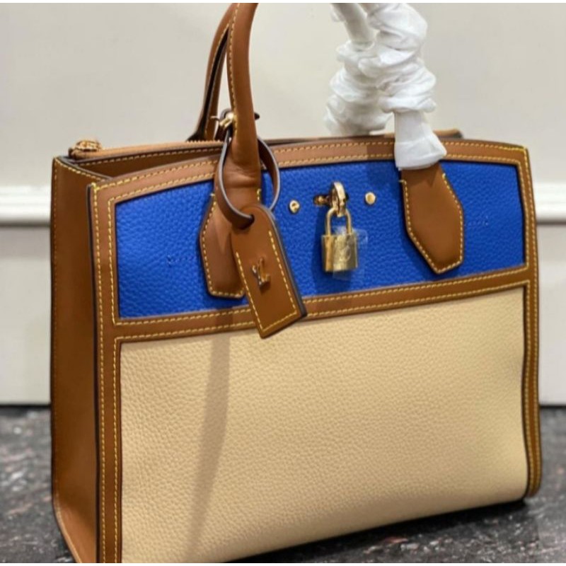 tas LV city steamer box grained original leather 30cm