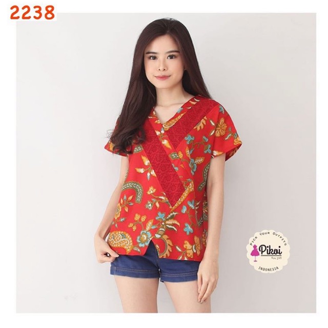 Baju batik wanita / batik modern / atasan batik wanita murah / blouse batik cewe / batik kantor 2238