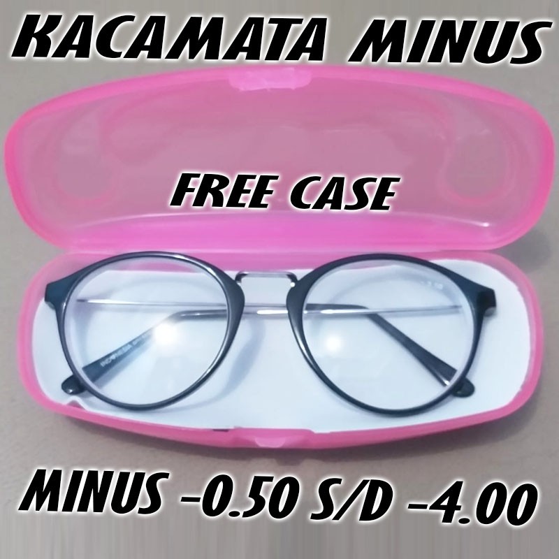 PROMOOO!!! Kacamata baca rabun jauh (-) Kacamata Minus Pria dan Wanita Ukuran 0.50-4.00 + FREE CASE/nastushaa