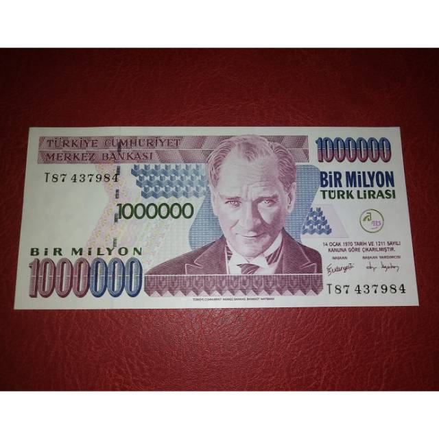 Uang Asing Turki 1000000 Liras
