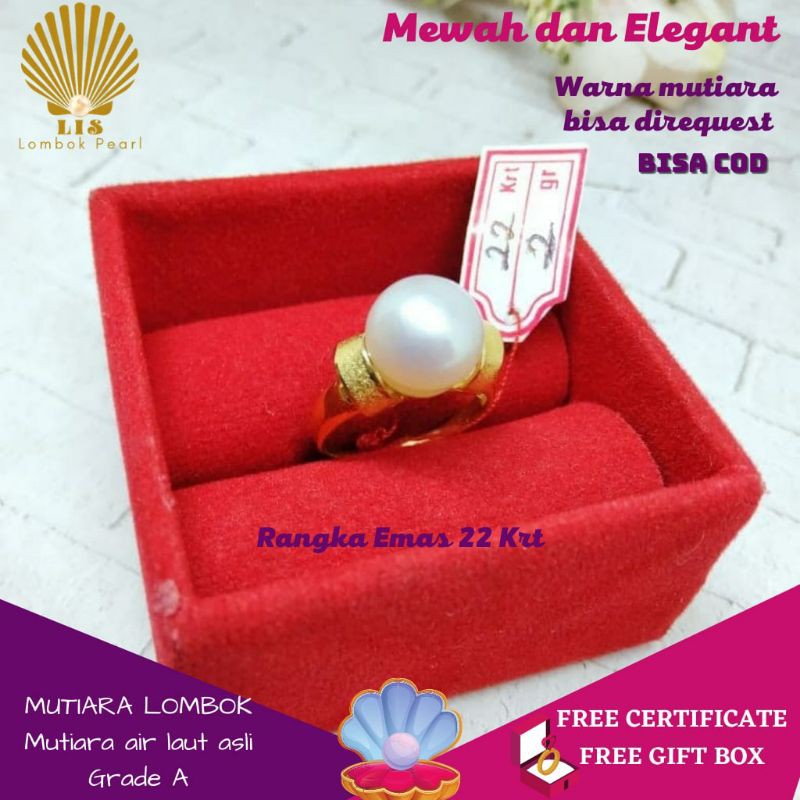 CINCIN EMAS MUTIARA LOMBOK MUTIARA LAUT GRADE A