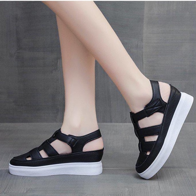 TBIG [COD] Size 35 - 40 Sandal Tali Wanita Import BELLASHOES Korea Style Santai Wanita Remaja Wedges