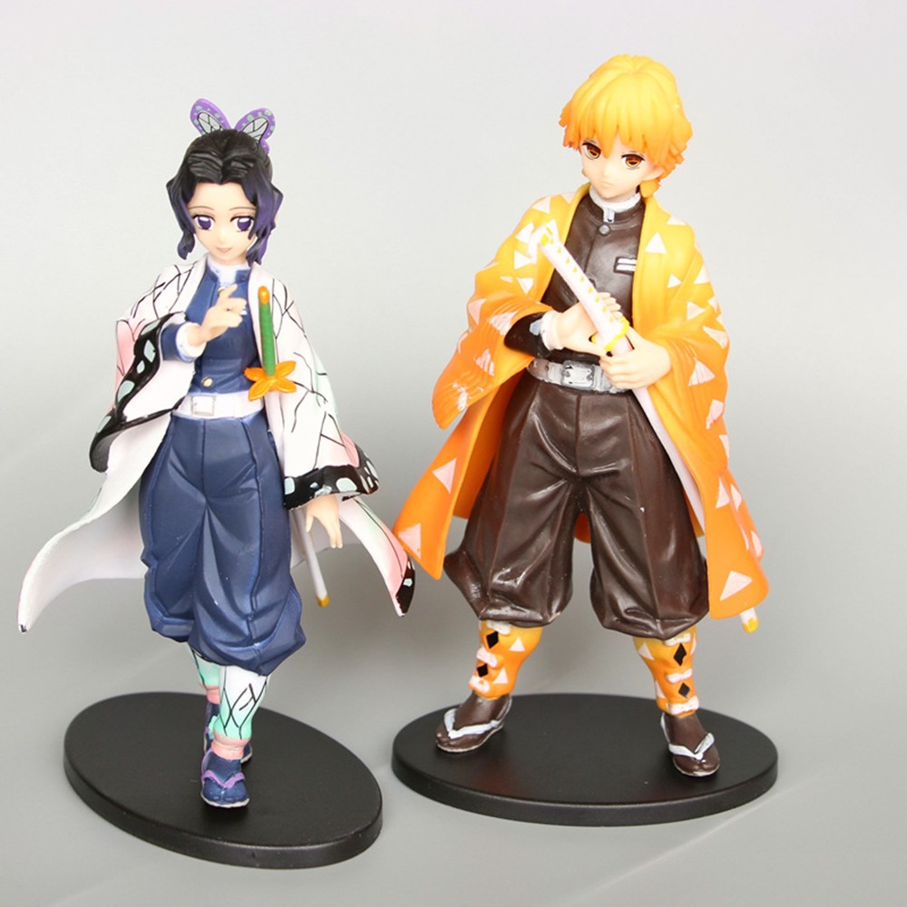 Action Figure Anime Demon Slaye Kimetsu Zenitsu Agatsuma Nezuko Tanjirou Hashibira Bahan Pvc