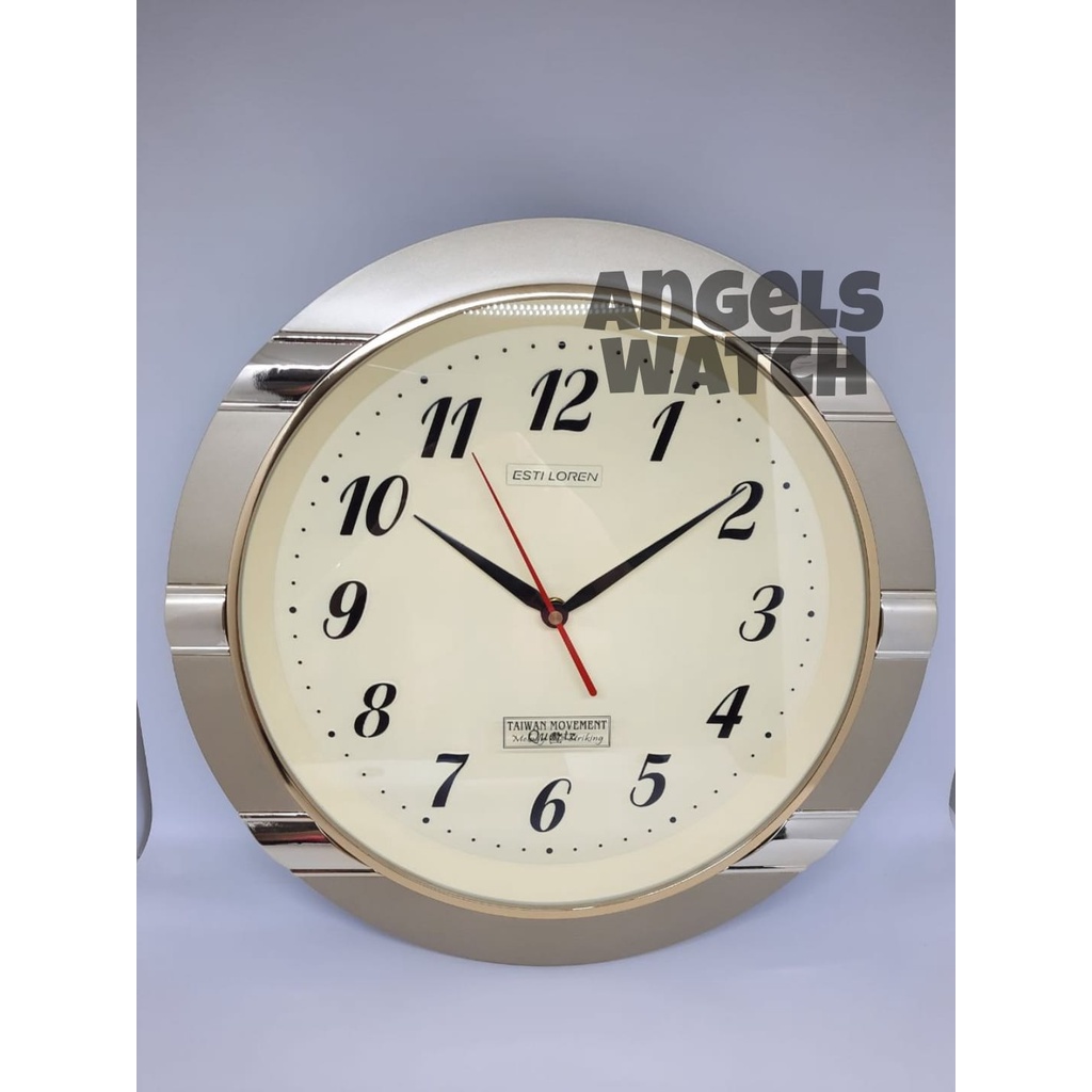 angelswatch jam dinding melodi esti loren bunyi musik tiap jam diameter 37 cm/ jam dinding melodi TCR42036