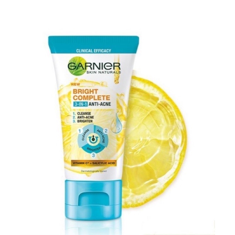 garnier 3in1 anti acne - garnier bright complete 3in1 anti acne face wash - sabun wajah garnier