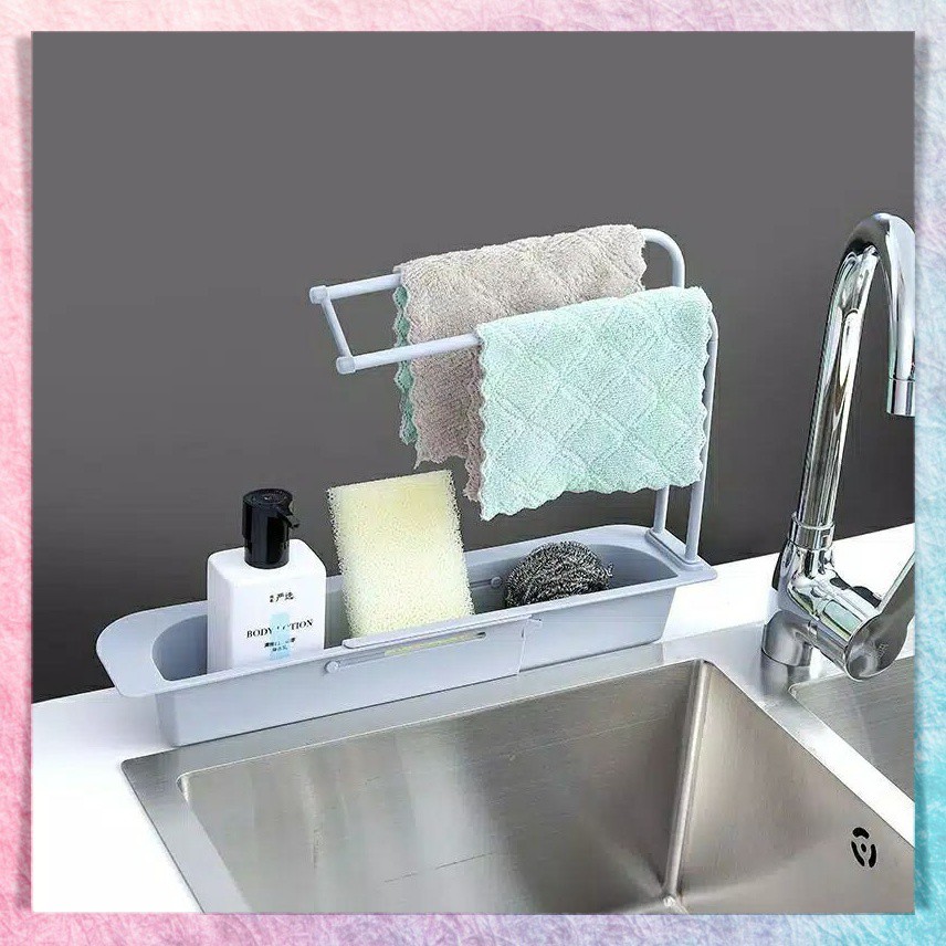 Rak Tirisan Spon | Tempat Spons Cuci Piring Lap Meja Dapur Wastafel | Kitchen Sponge Rag Rack