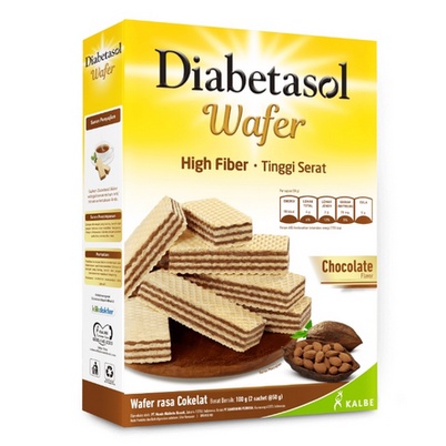 

Diabetasol Wafer Cokelat 100gr / High Fiber - Tinggi Sereat/ Wafer Rasa Cokelat