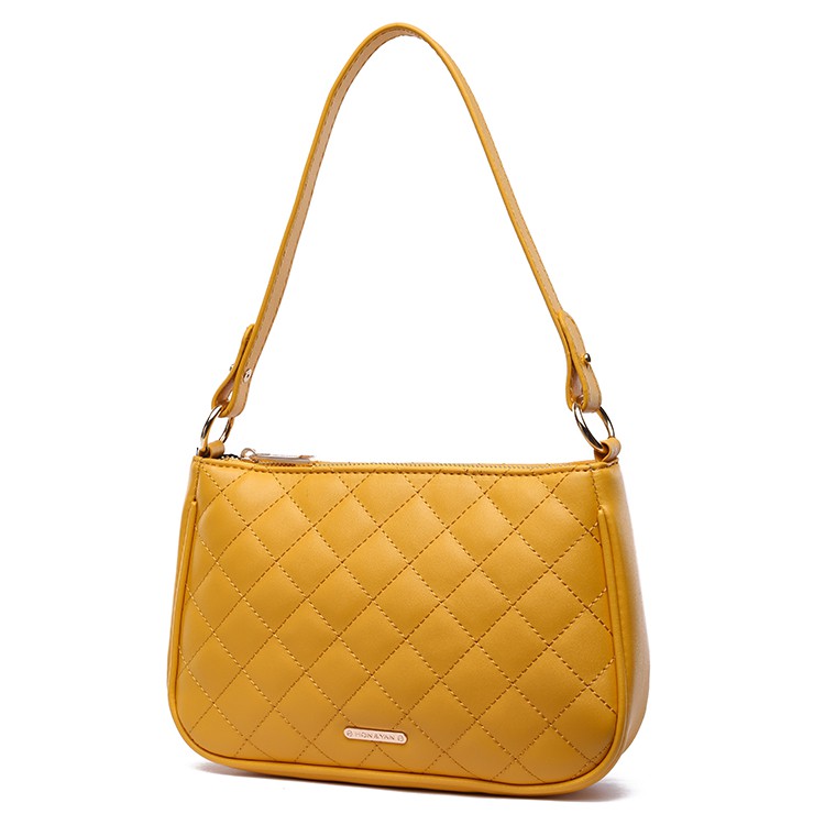 [HONYAN] Tas Vintage Bag Wanita 2 Tali Korean Selempang Original - Sophie Vintage Shoulder Bag-Yellow