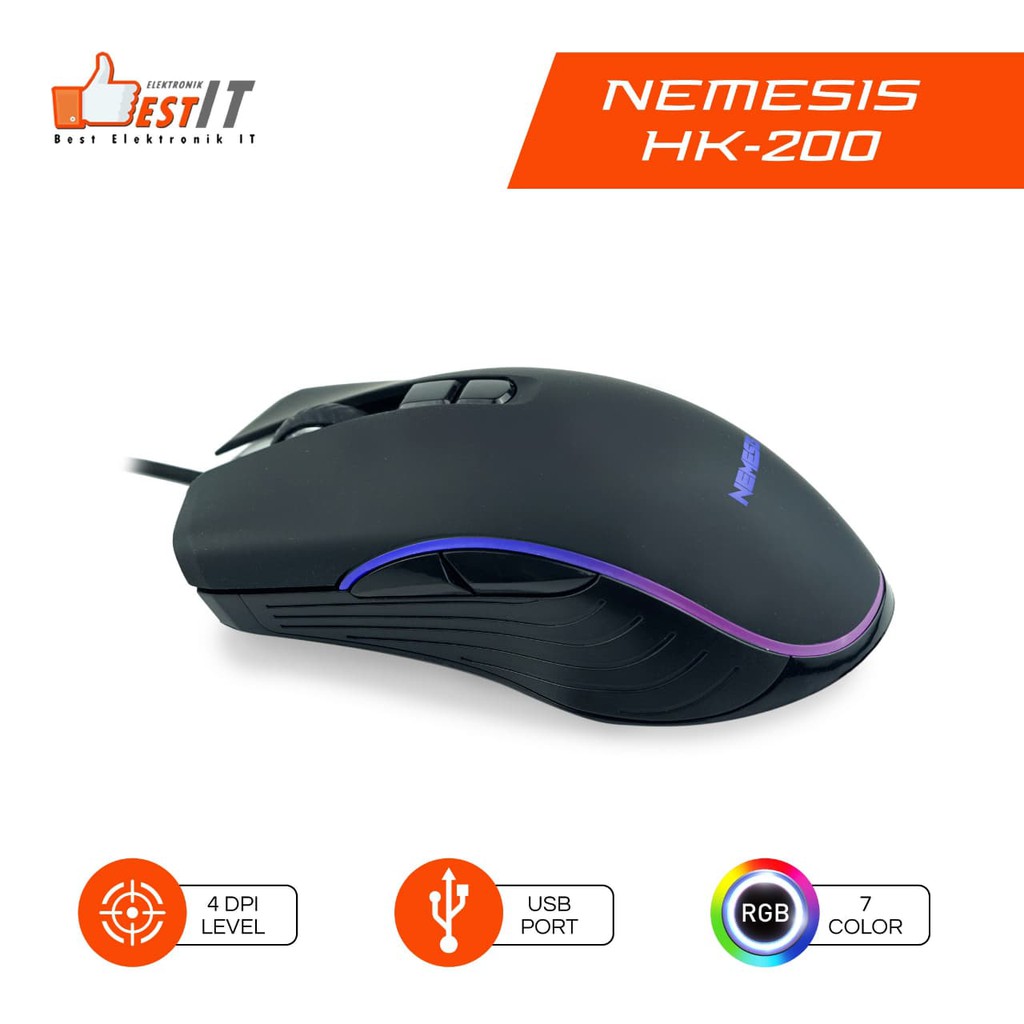 Mouse PC Komputer Laptop Gaming Mouse NYK HK-200  Gaming RGB Galaxy