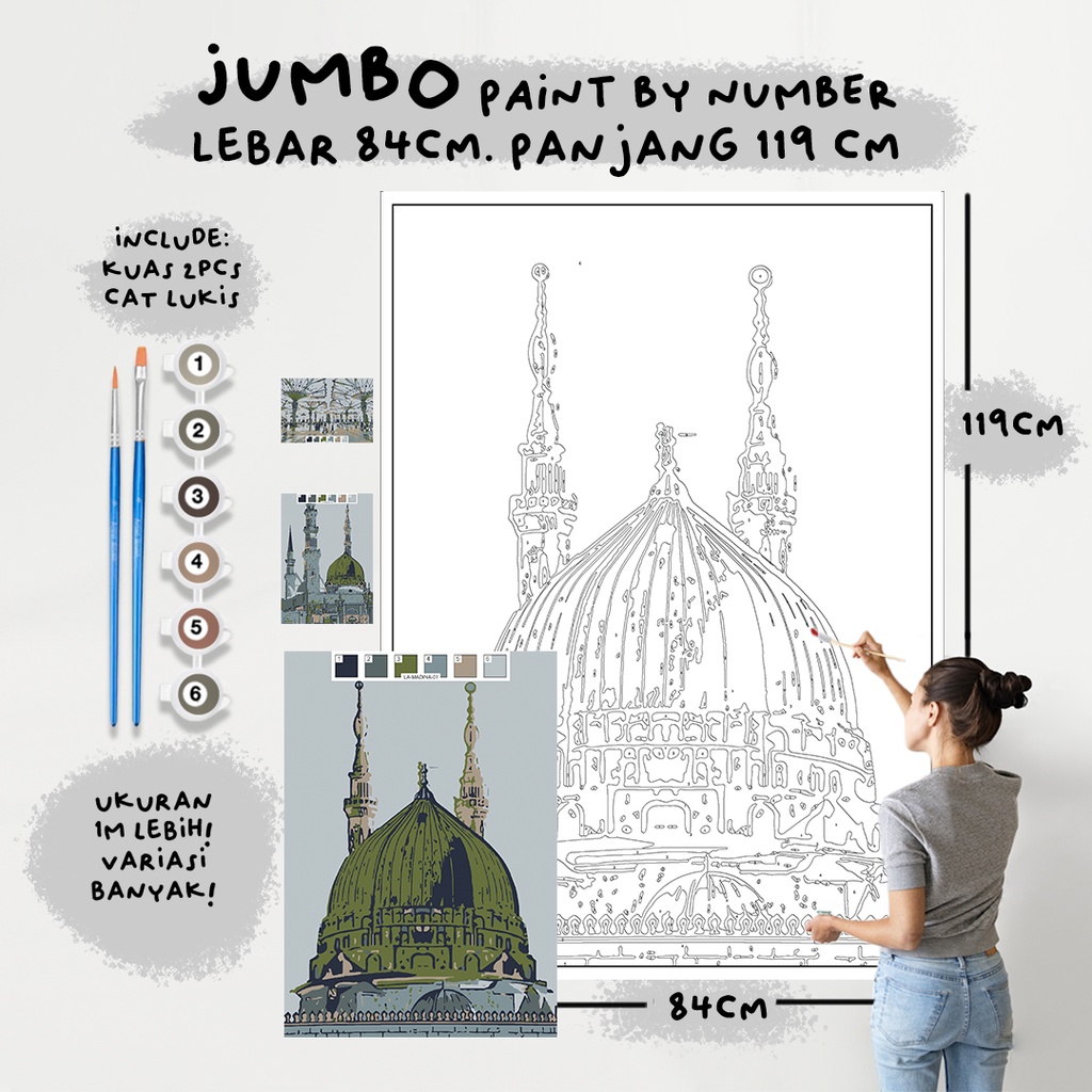 

JUMBO Paint By Number Kit, MADINA Paint by number besar a0