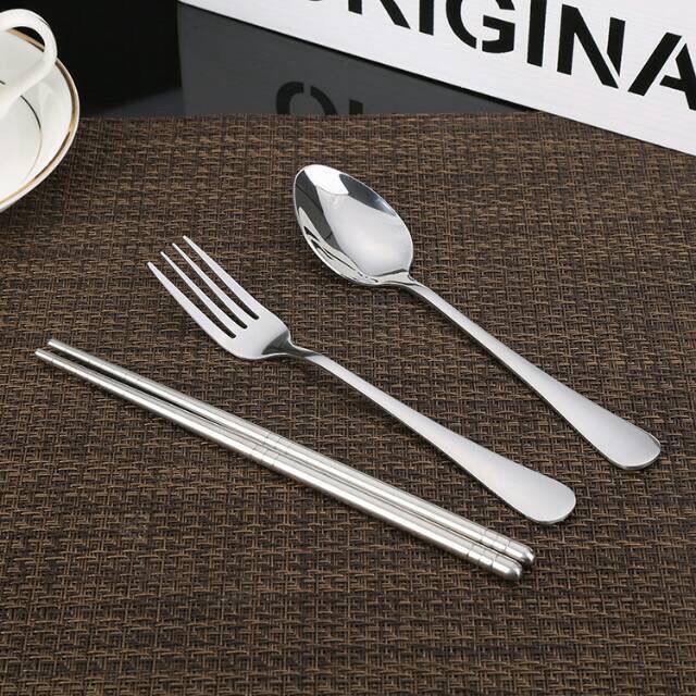 Jual Set Sendok Garpu Sumpit Stainless Steel Souvenir Ulang Tahun Good