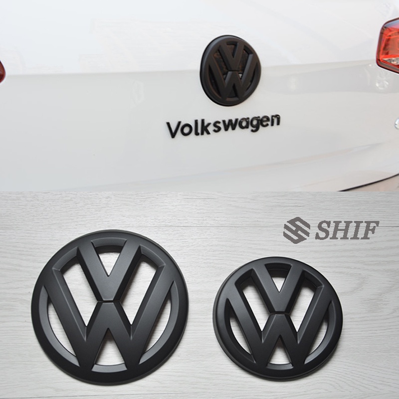 2pcs Emblem / Badge Logo Depan / Belakang Warna Hitam Matte Untuk Volkswagen Golf MK6 7 7.5