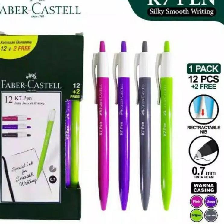 

Pulpen K7 Faber Castell 1 lusin bonus 2 pcs Berkualitas