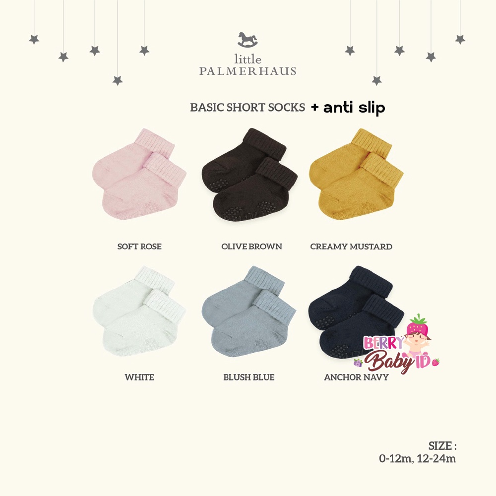 Little Palmerhaus Socks Folded Cuff With Anti Slip Kaos Kaki Bayi Anak Berry Mart