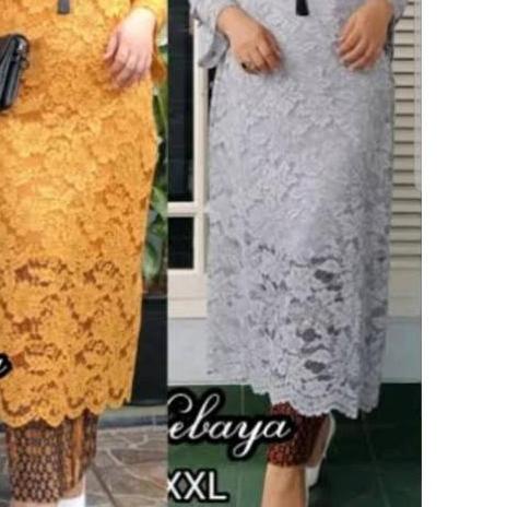 ✥ Setelan kebaya tunik Kinanti / kebaya brokat murah /long tunik brokat ➧