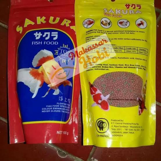 Makanan Ikan SAKURA Pakan Pelet Pellet Mas Koki Koi Hias 100gr Murah