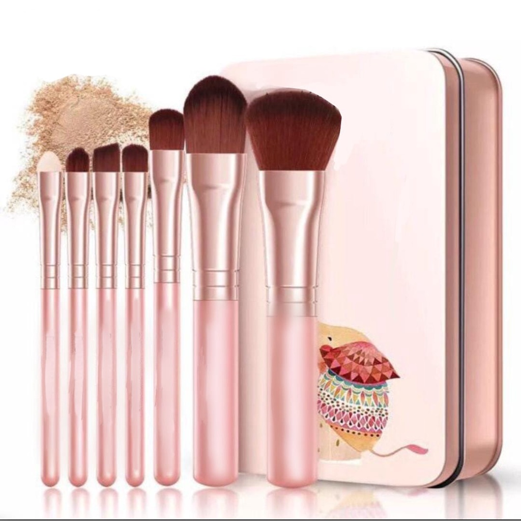 Set Kuas Makeup 8pcs Set Mini Travel Make Up Brush