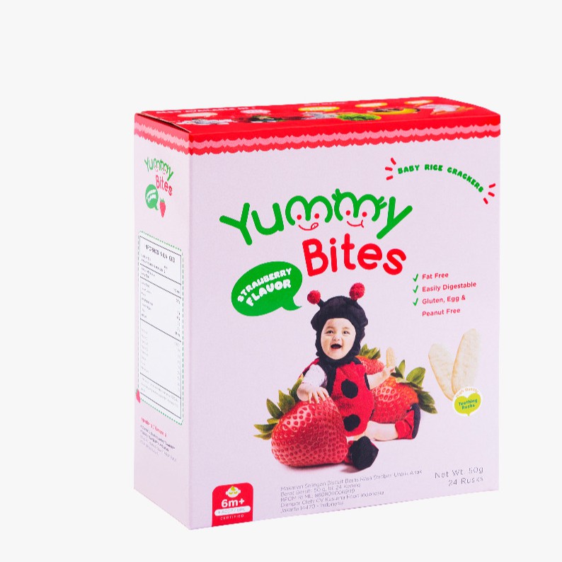 Yummy Bites Strawberry Flavour (50 gr) 24pc