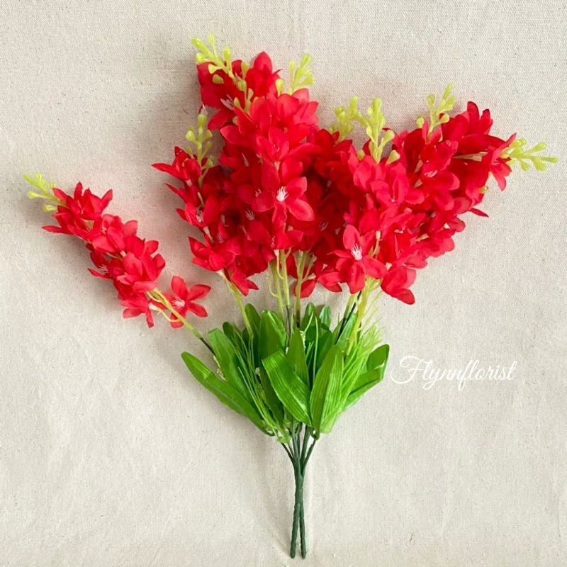 Bunga Dolphin Flower (satuan) Bunga Artificial / Bunga Plastik / Bunga Dekorasi / Pernikahan-Merah