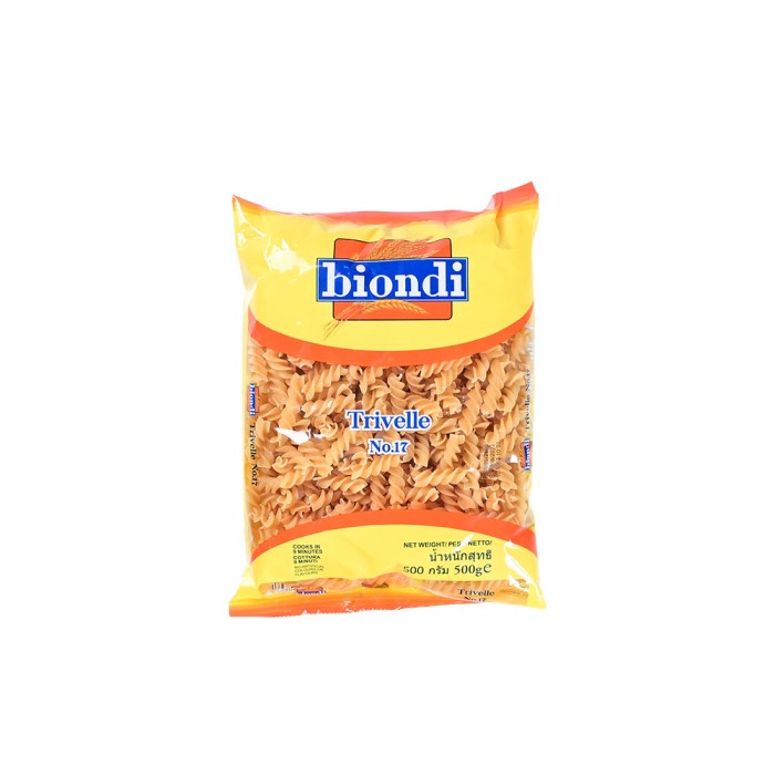 

PASTA-ANEKA- BIONDI TRIVELLE NO.17 500GR -ANEKA-PASTA.