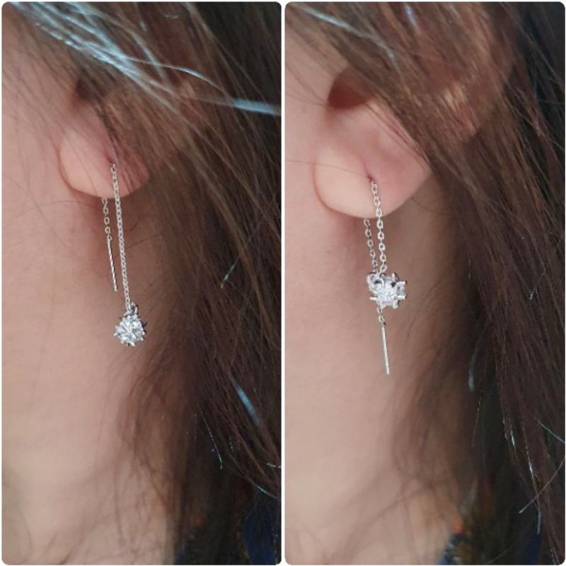 Anting Silver925 Perak Mata kilau Anti Karat anti alergi anting Zircone premium berlian kilap N561