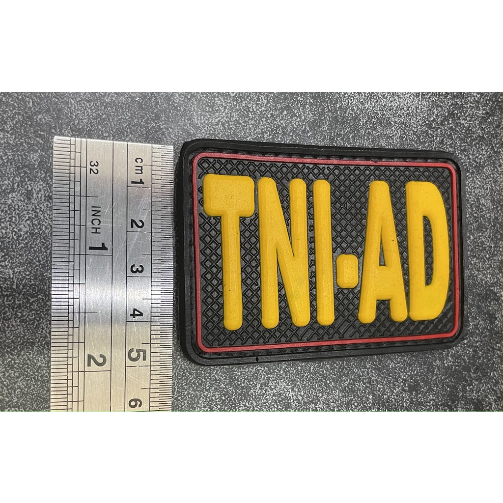 Patch TNI AD Tulisan - Patch Velcro TNI - Prepetan TNI AD -  Velcro Karet