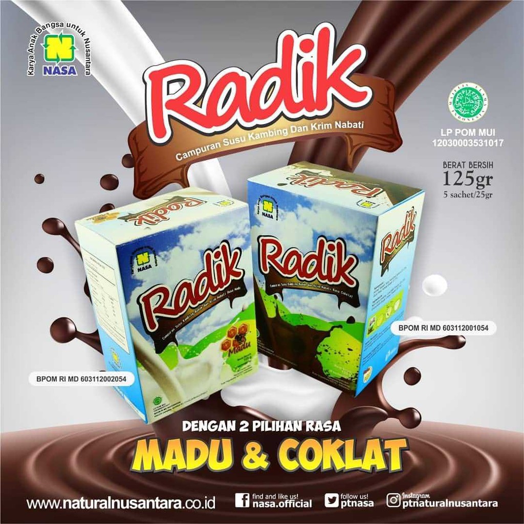 

Radik madu dan coklat nasa - susu kambing etawa murni