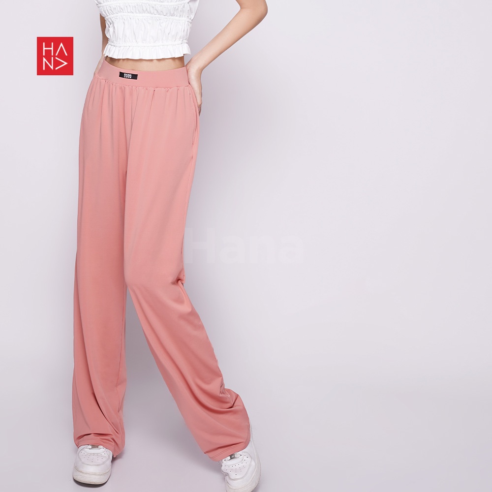 Hana Fashion - Julie Badge Loose Pants Celana Panjang - LP135