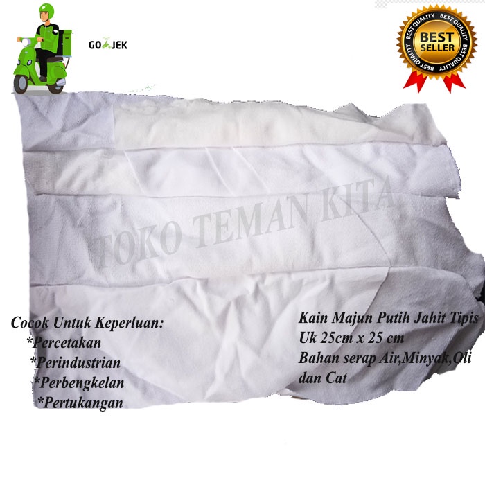 KAIN MAJUN PUTIH JAHIT TIPIS - LAP PUTIH JAHIT - MAJUN PUTIH JAHIT