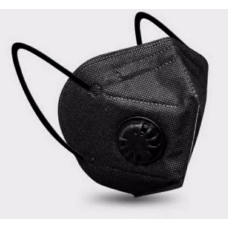 MASKER / FACE MASK HITAM KN 95 ALKINDO ADA VENTILATOR IZIN BNPB ISI 10 PCS