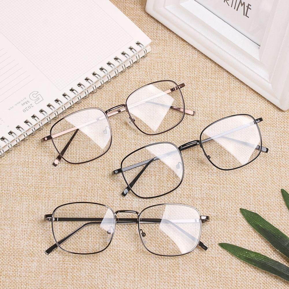 Suyo Kacamata Kotak Vintage Portable Metal Optical Glasses