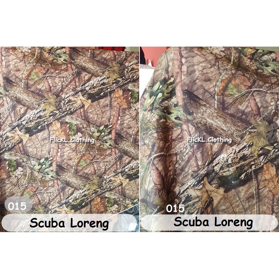 Bahan Kain Scuba Loreng Army Perbakin Mossy Oak Tentara