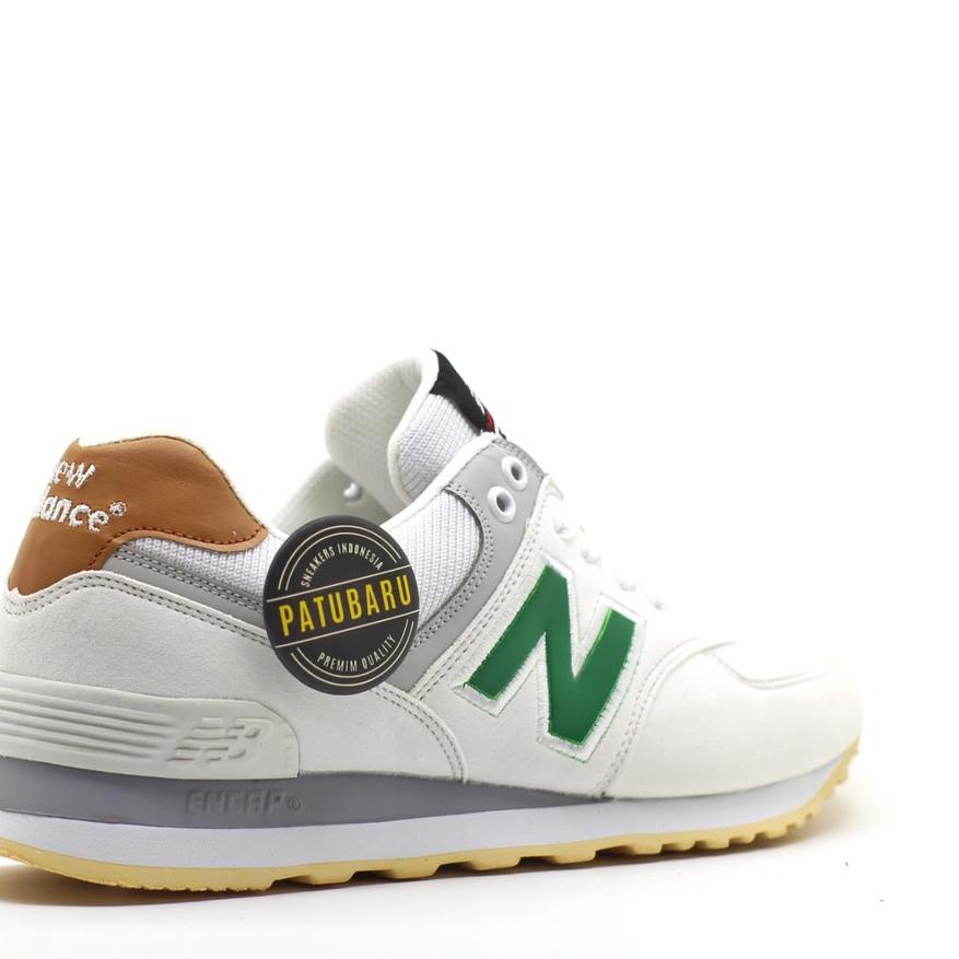 Terlaris dan Termurah New Balance Encap 574 Putih List Hijau Premium Import Original Vietnam Best Quality BISA COD populer